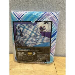 Vintage Sears Queen Flat Sheet Ribbon Candy